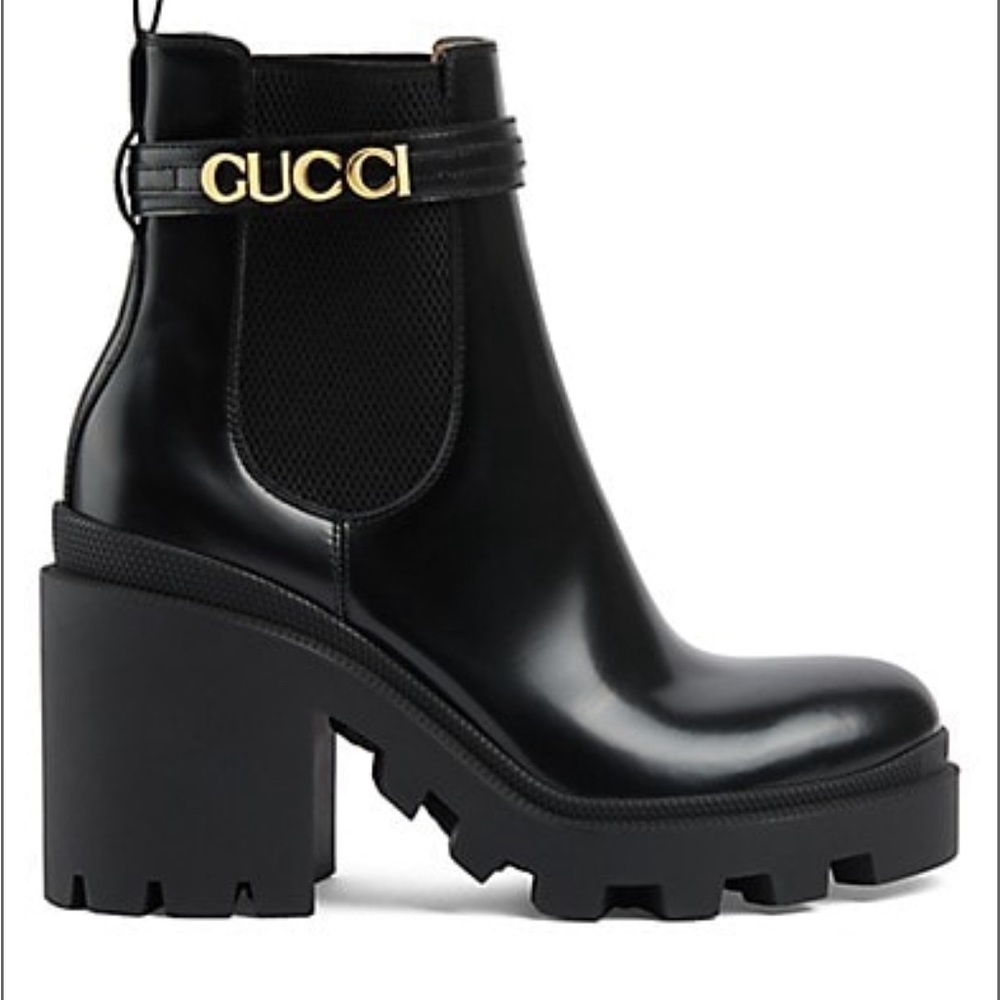GUCCI Logo Trip Booties Size 38